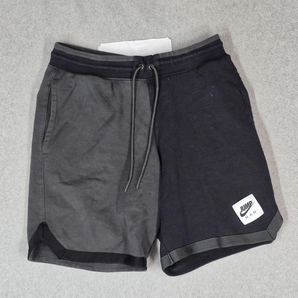 Nike Air Men Activewear Shorts S Black Embroidered Sweat Colorblock Jumpman Logo
